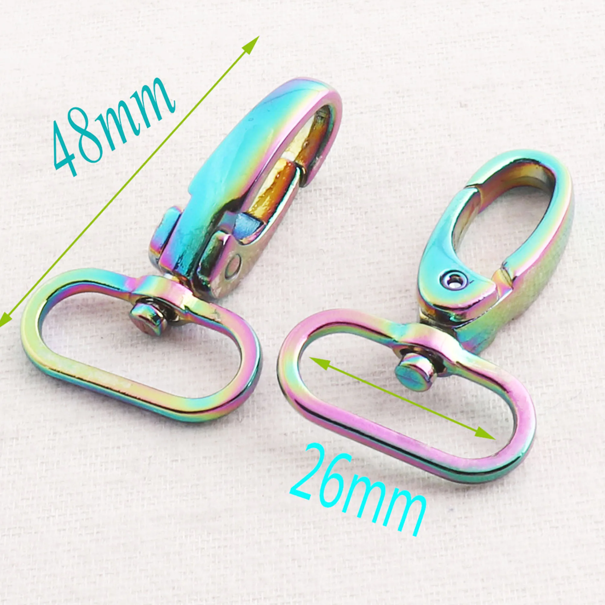 10 PCS Rainbow Lobster Swivel Clasps 25mm*48mm Carabiner Buckle Gate Bag Purse Bag Strap Handbag Snap Swivel Clasp Hook 1