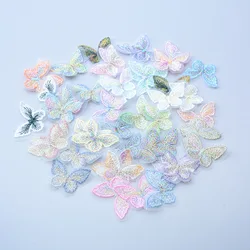 20pcs Gold Silver Thread Embroidery Symphony Butterfly Lace Fabric Patch DIY Handmade Jewelry Headwear Garment Accessories