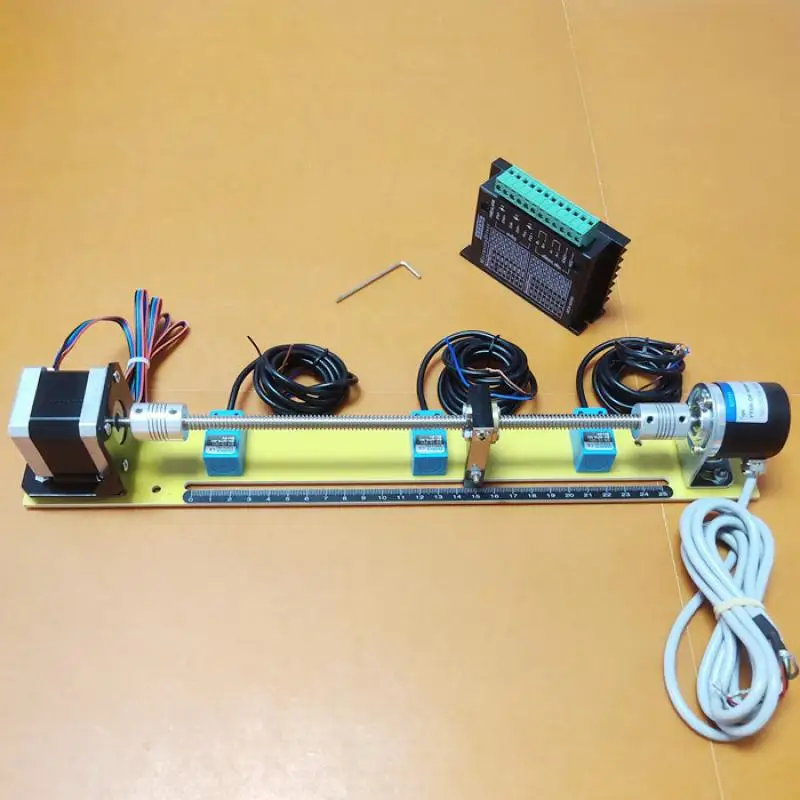 

Stepper motor learning positioning control PLC screw sliding table kit with encoder driver