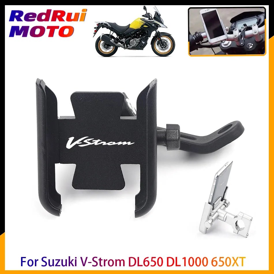 

For Suzuki V-Strom DL650 DL1000 650XT Motorcycle Aluminum Mobile Phone Holder GPS Navigator Mirror Handlebar Bracket Accessories