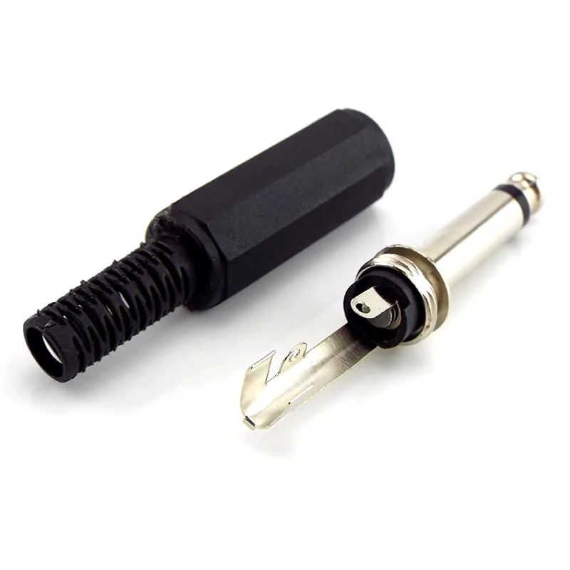 2/5/10Pcs 6.35 / 6.5 2 Pin Microfoon Jack Plug-In Audio Connector 6.35Mm/6.5Mm 2 Pole Mono Versterker Plug