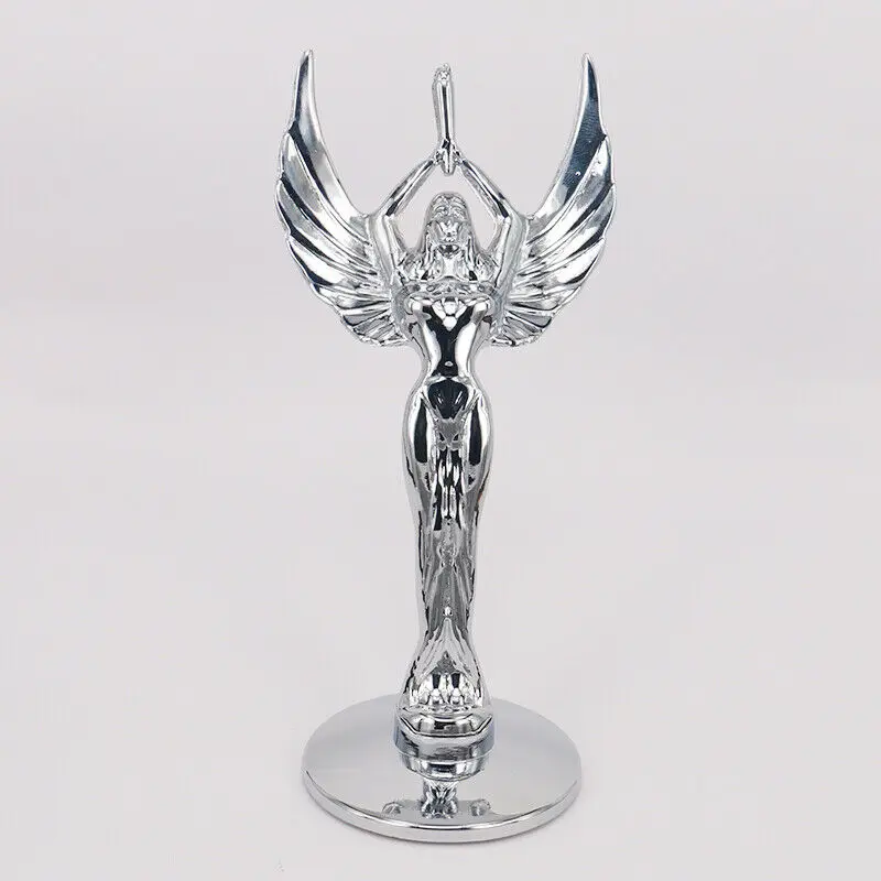 Chrome Metal Nymph Goddess Car Front Hood Ornament Emblems Badge Decal Sticker