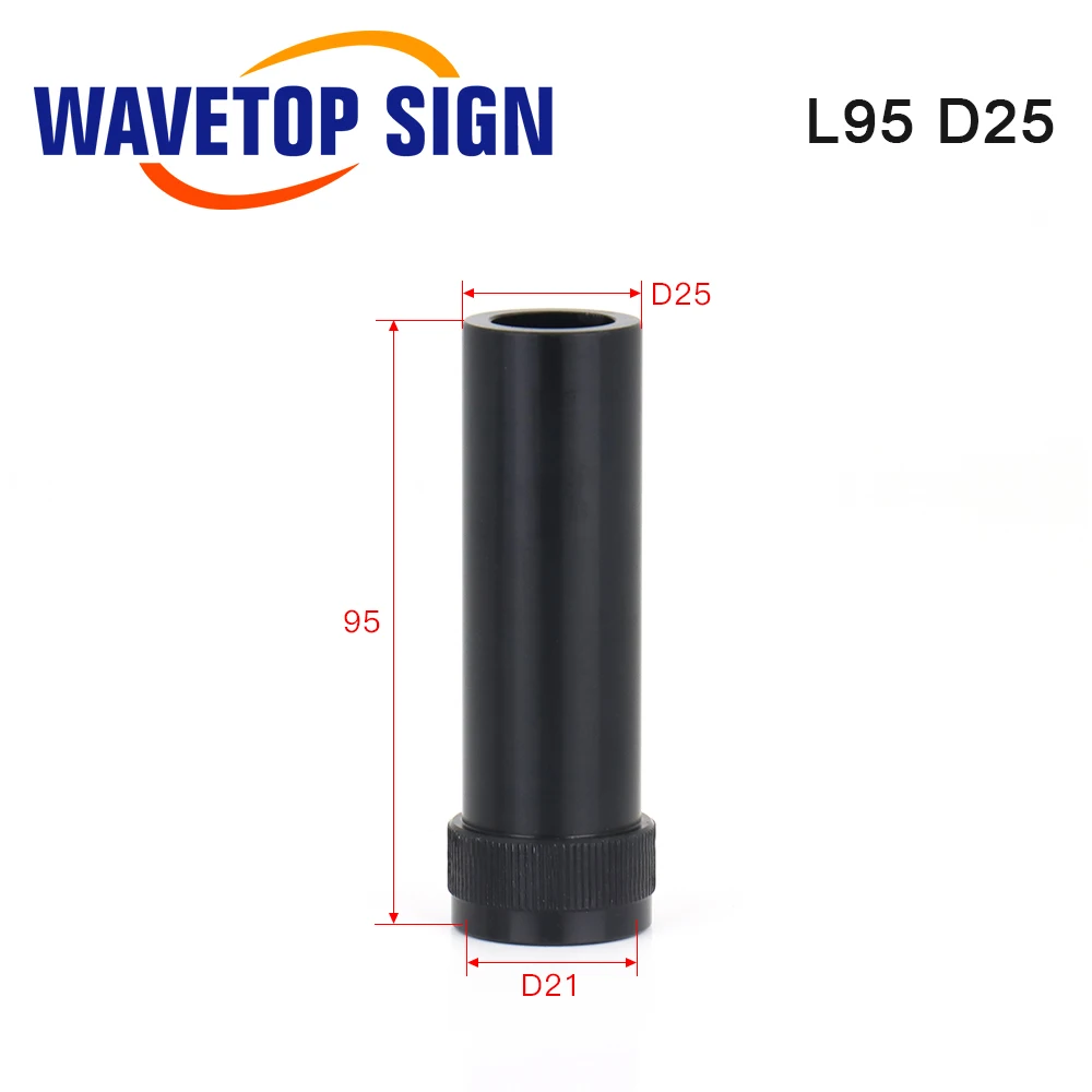WaveTopSign CO2 Laser Lens Tube Outer Diameter 25mm 21mm for Lens Dia.20mm FL50.8mm Single-head Teeth for CO2 Laser Cutter