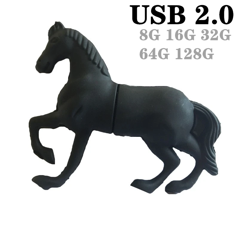 

Cartoon Black Horse USB Flash Drive Pen Drive 4GB 8GB 16GB 32GB 64GB USB 2.0 Flash Drive Pendrive Memory Stick Thumb Drive gift