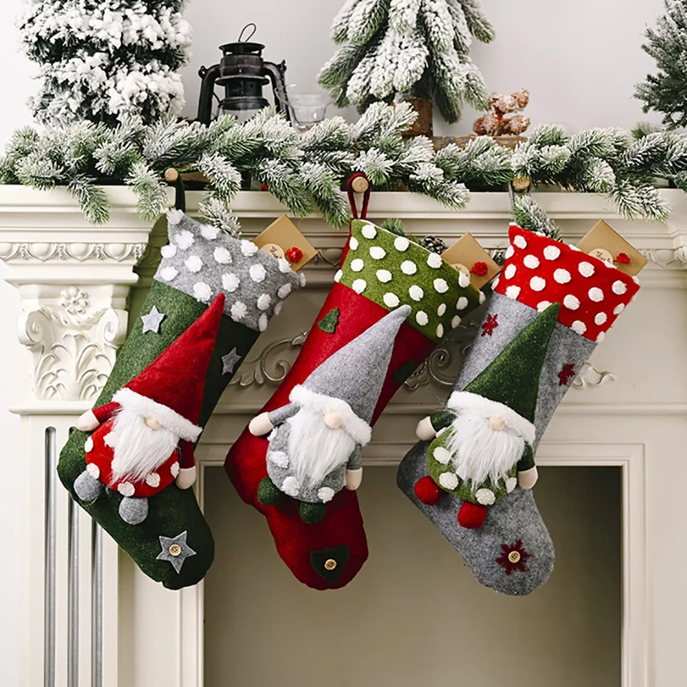 Superb Decoration Xmas Candy Bag Christmas Gnome Socks Gift Xmas Tree Hanging Decor New Year Sock Festival Ornaments