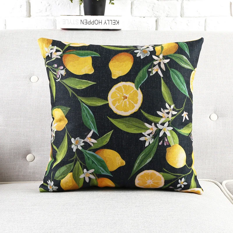 Lemon Letter Printed Cushion Cover for sofa Chair Car Home decorative pillow cover 45x45cm Wedding decoration pillow case