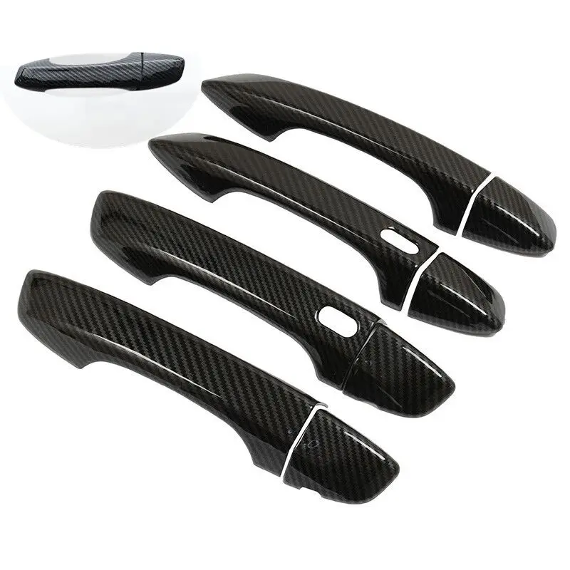 For Volkswagen VW Passat B8 2017 2018 2019 2020 2021 Carbon Fiber Chrome Car Door Handle Cover Trim Sticker Styling Accessories