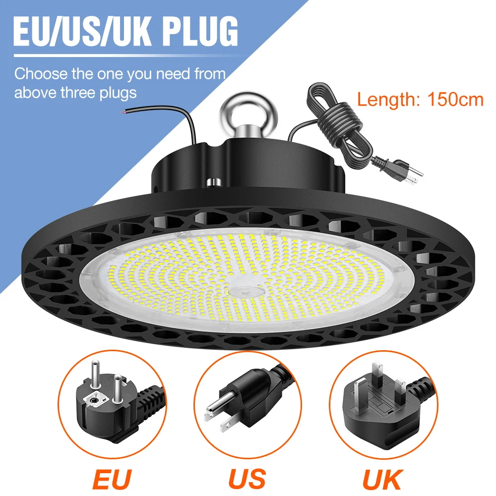 Imagem -02 - Lâmpada de Led E27 Holofote para Garagem 220v Alta Potência 100w 150w 200w 240w Iluminação Industrial de Oficinas