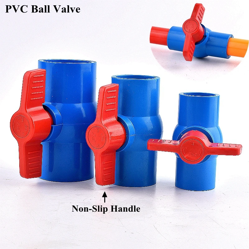 

ID 20~110mm PVC Pipe Ball Valve Aquarium Fish Tank Tube Joint Adapters Garden Watering Irrigation Water Pipe Connector Fittings