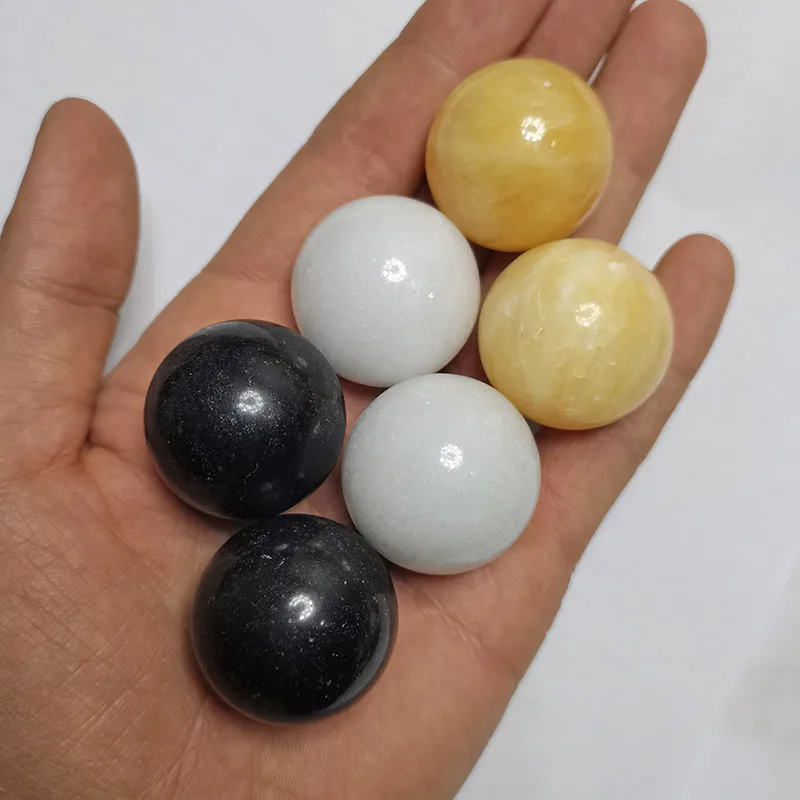 30MM Small Lady Healthy Hand Finger Exercise Health Massage Ball For Children\'s Rraining Jade Feeling Solid Natural Stone Child