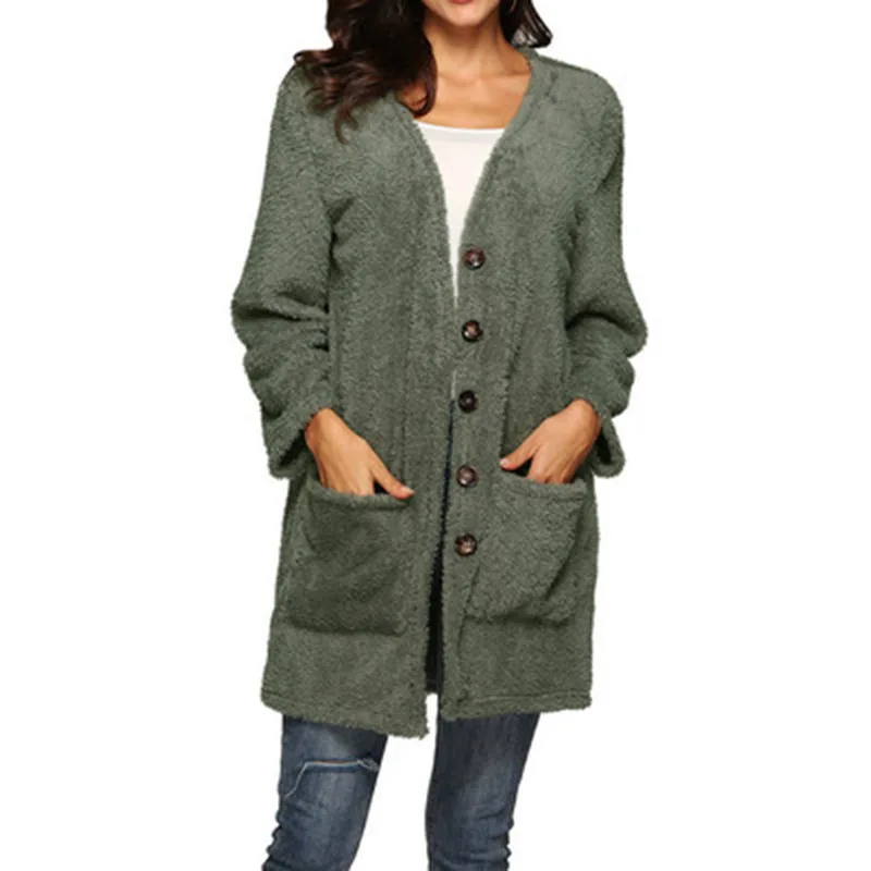 Maternity Coat Maternity Clothes Single-Breasted Double-Faced Fleece Warm Mid-Length Cardigan Jacket Women\'s Clothing Plus Size