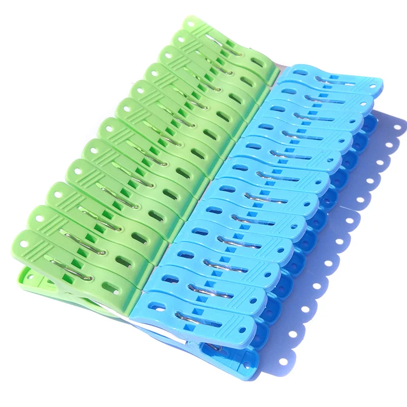 24Pcs/set Clothes Pegs Strong Windproof Laundry Clothespins Plastic Clothes Clip Hangers for Underwear Socks Drying CLH@8