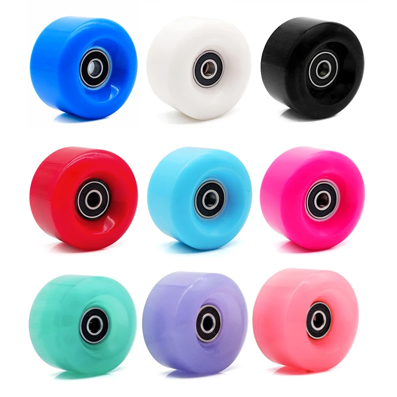 1 Buah 58Mm Sepatu Roda Baris Ganda Sepatu Roda Empat Sepatu Roda PU Roda Skateboard Roda dengan Bantalan Lengkap