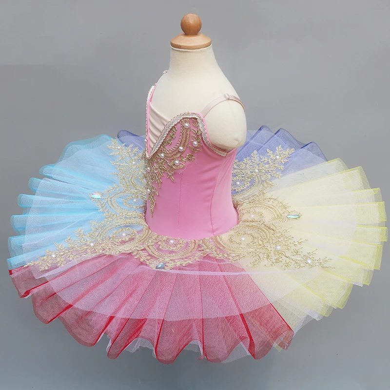 Colorful Professional Ballet Tutu For Girls Women Beauty Pancake Princess Dress Kids Ballerina Stage Performance Clothing Wear