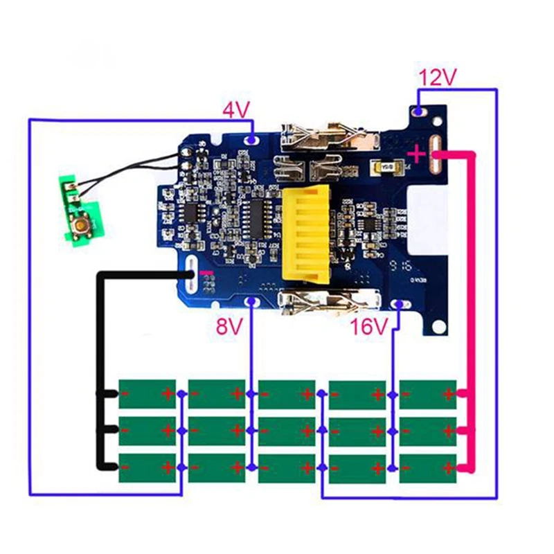 Placa de protección de carga PCB, batería de iones de litio, 5 piezas, BMS, para herramienta eléctrica Makita de 18V, BL1815, BL1860, LXT400, Bl1850