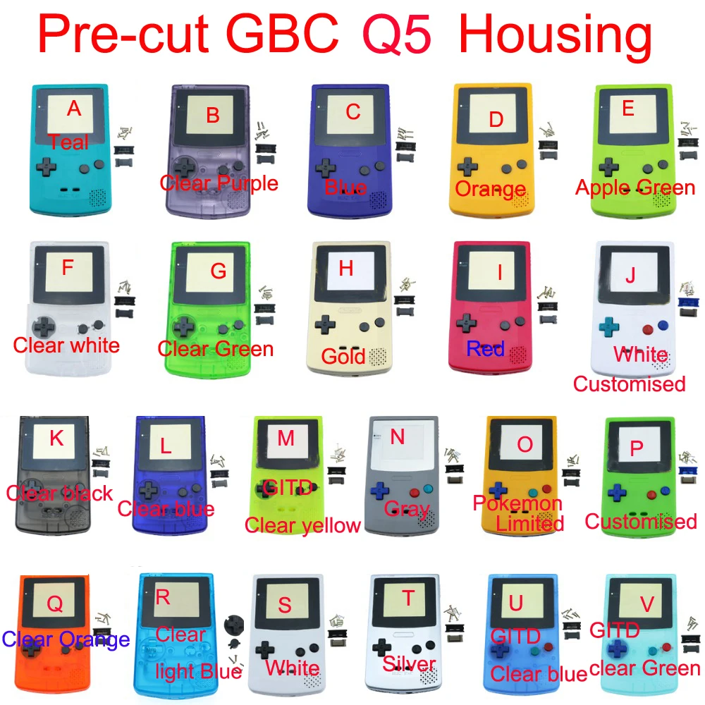 Siêu OSD RETRO PIXEL IPS Lớn Hơn Màn Hình LCD Bộ Độ Sáng Đèn Nền Cảm Biến Cảm Ứng Cho GameBoy Color Cho GBC Q5 IPS màn Hình LCD Bộ
