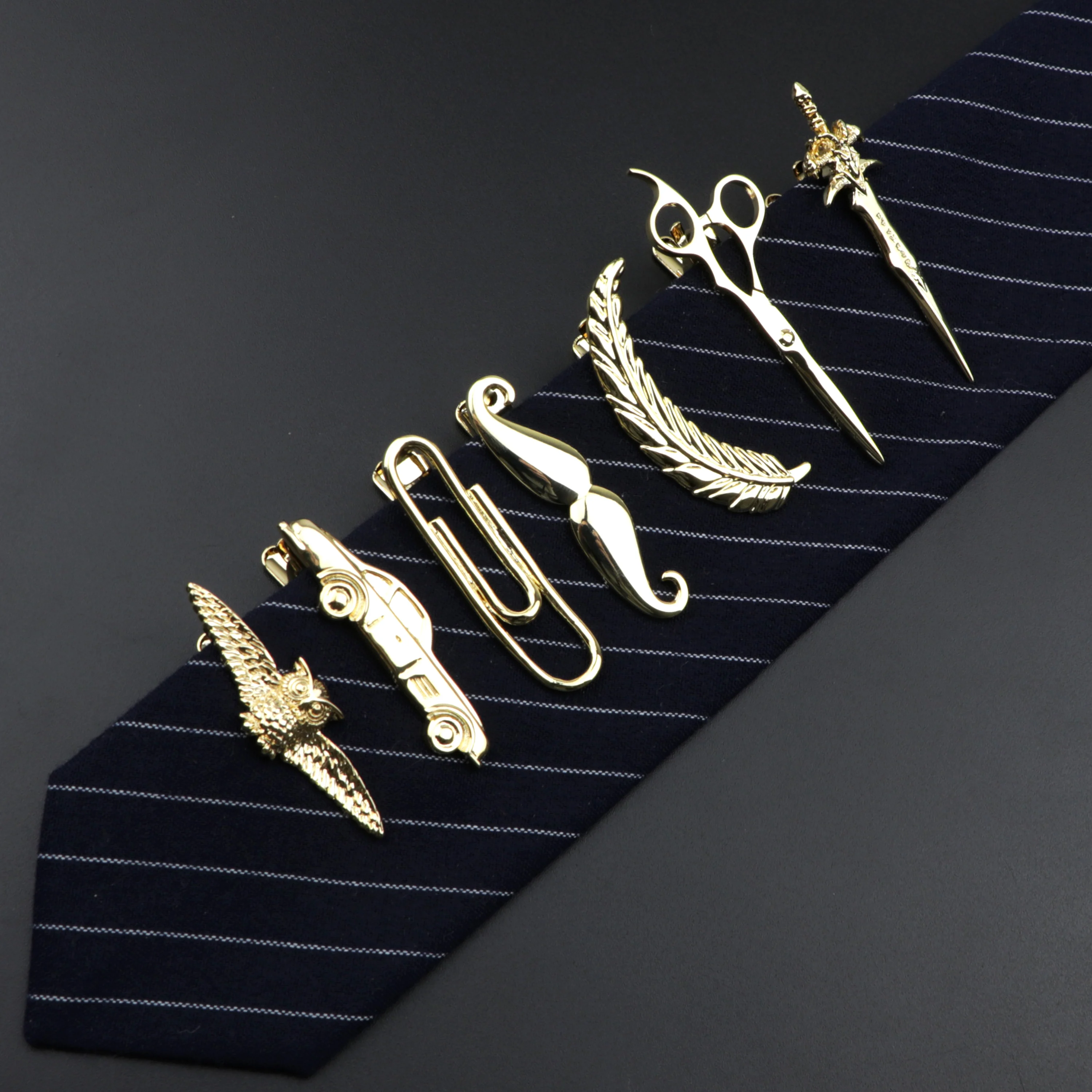 الرجال الرقبة التعادل دبوس مقاطع الذهبي الأعمال فريد أزياء نمط الزفاف ربطة العنق ارتداء رجل الآباء الهدايا العملي المشبك 24 تصاميم