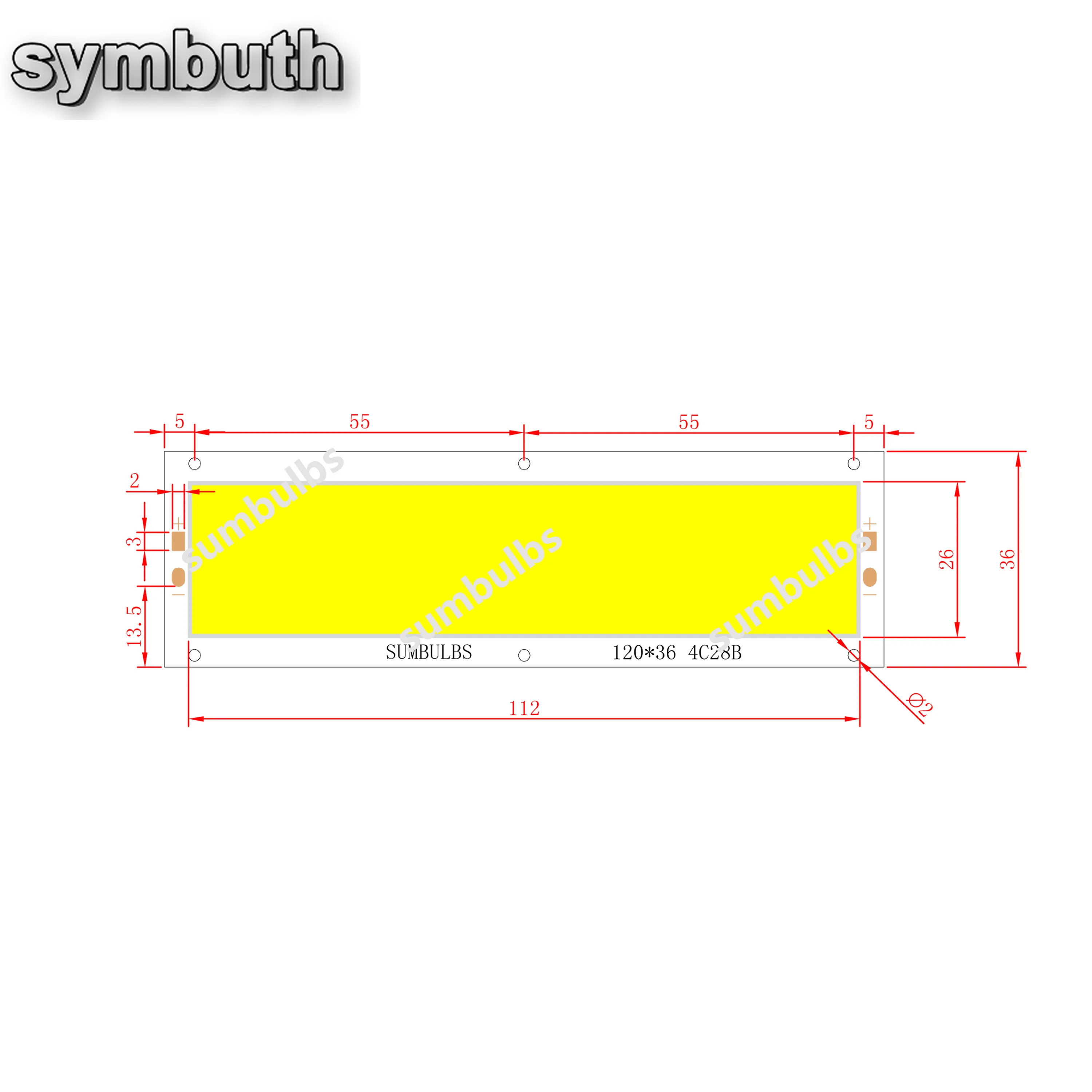 1200LM 12W COB LED 12V DC Light Source 12cm 120x36mm LED Chip Strip 5 Colors Panel Module Emitting Diode Lighting for Indoor