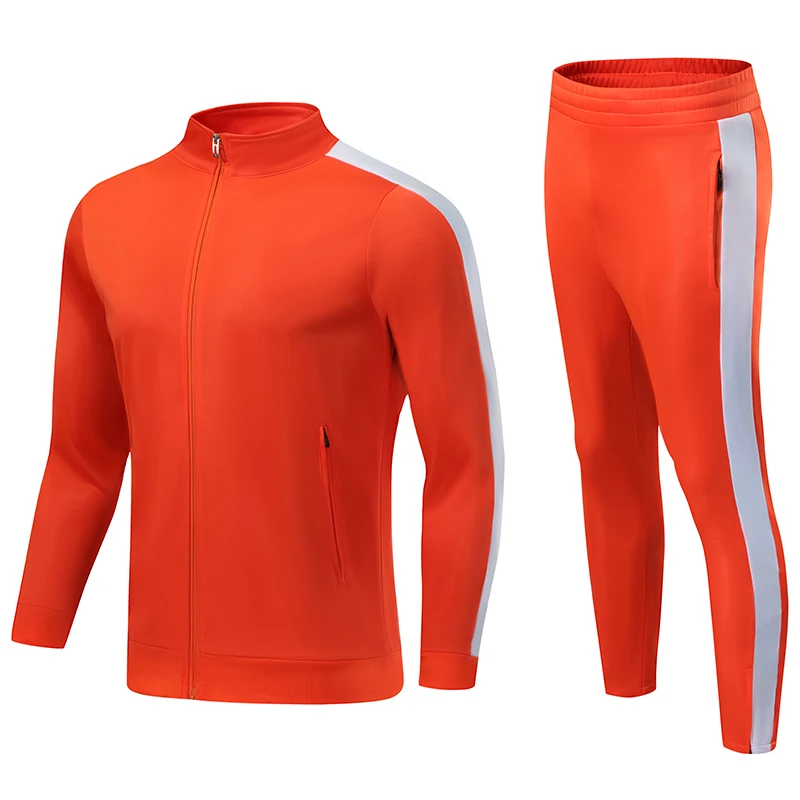 Costume d'halloween pour garçons, survêtement Orange pour adultes, avec fermeture éclair complète, football, Jogging, vêtements de sport