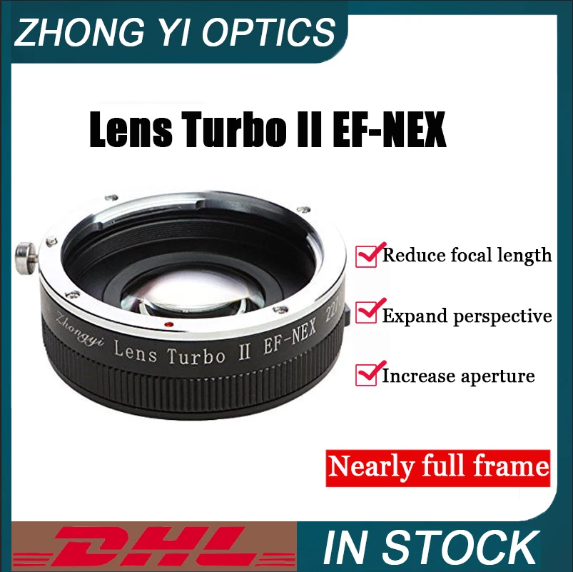 Zhongyi Optics EF-NEX/EF-E II Lens Adapter Ring For Canon Mount Lens to Sony APS-C Camera Focus Reduction Light Increase