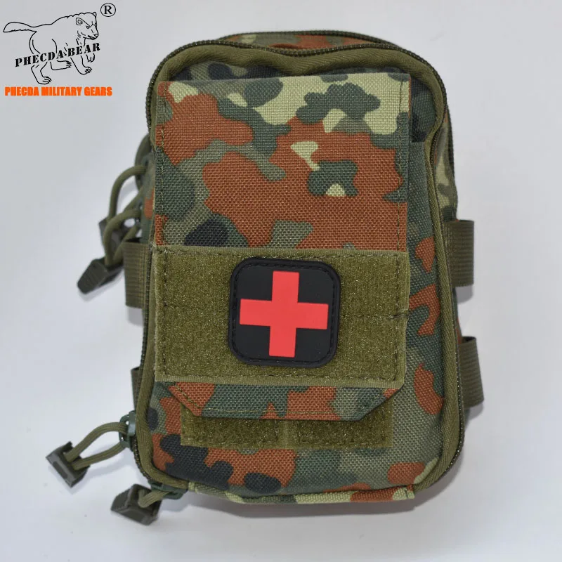 flecktarn 1000D nylon tactical MOLLE bag multi-function medical bag outdoor tourniquet pouch outdoor smartphone bag sling