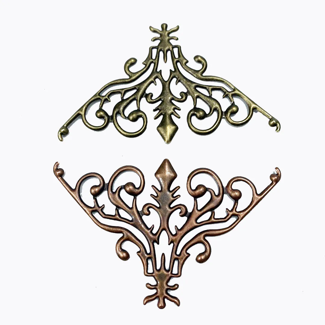 10 sztuk/partia 48x78mm metalowe filigranowe kwiaty kromka Charms baza ustawienie biżuteria DIY komponenty ustalenia