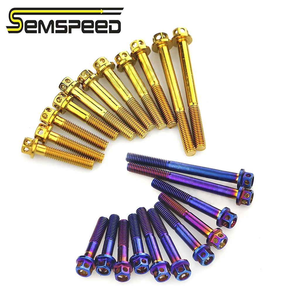 SEMSPEED M6 Engine Screws Stainless Steel Cap Screws For Honda PCX150 PCX125 2019 2020 Stainless Steel Engine Cover Screws Bolts