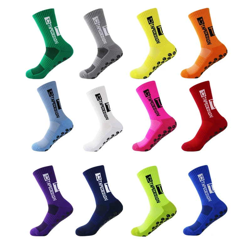 2023 New ANTI SLIP Football Socks Mid Calf Non Slip Soccer Cycling Sports Socks  Mens 39-45