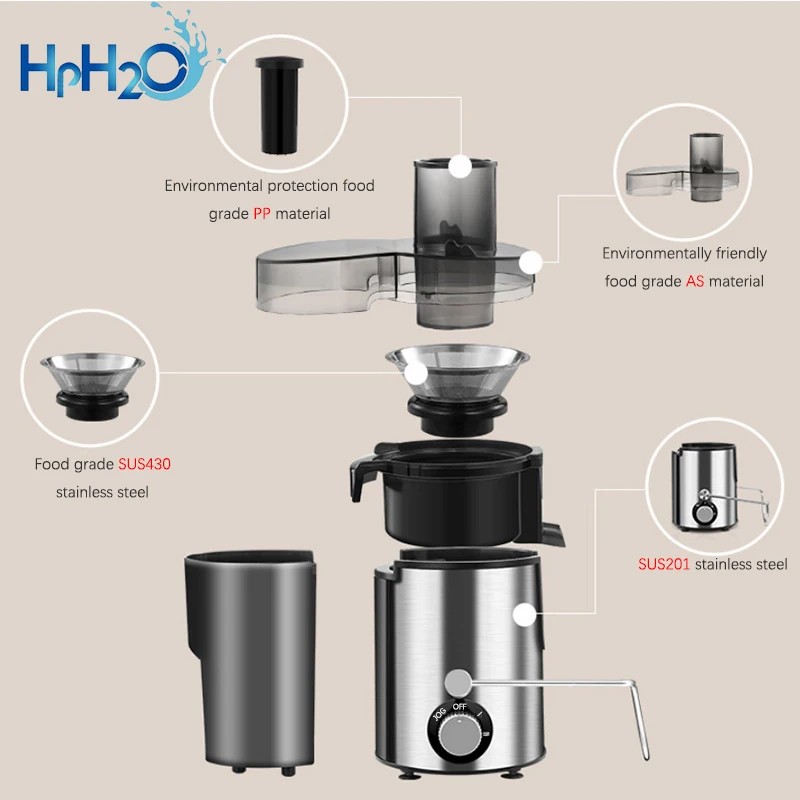 Machine à boire électrique multifonction Ju479, 600W, 2 vitesses, en acier inoxydable, pour légumes et fruits, CE, extracteur de centre commercial