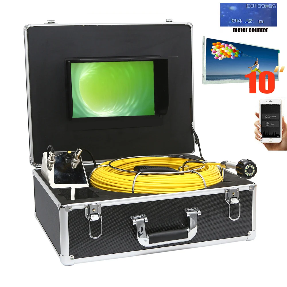 

new 10inch meter counter DVR Snake Video Endoscope Camera Pipe Drain Sewer Well Wall Underwater Inspection Camera System