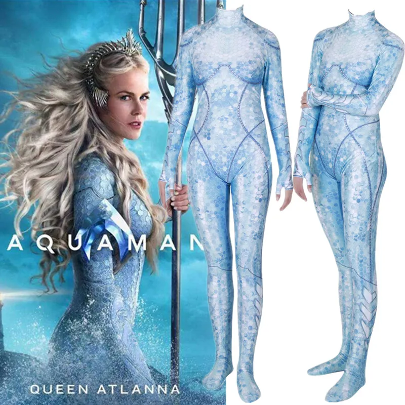 Frauen Kinder Aquaman Königin Atlanna Cosplay Kostüm Zentai Bodysuit Anzug Overalls