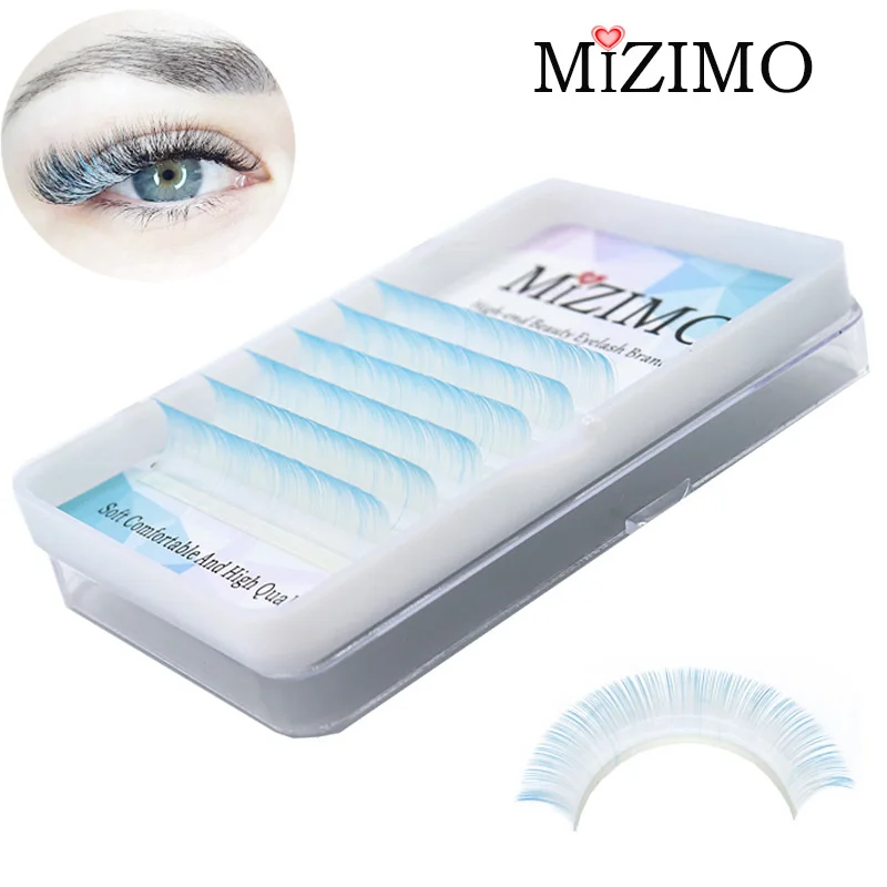 MIZIMO neue farbe pfropfen wimpern weiß orange farbe gradienten wimpern personalisierte wimpern verlängerung werkzeug