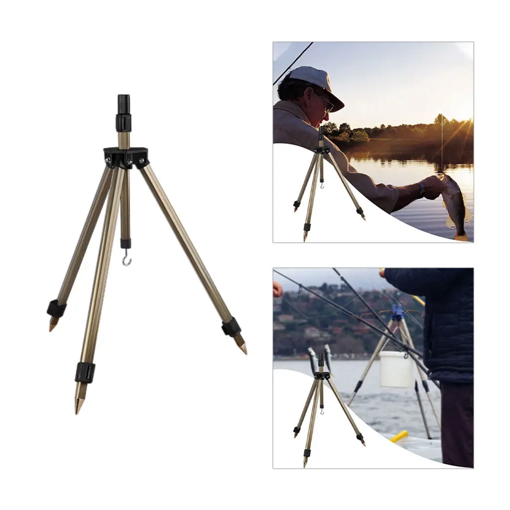 Dobrável telescópico Pesca Rod Stand, Ground Holder, Tripé Stand, Rack para Shore, peixes do mar