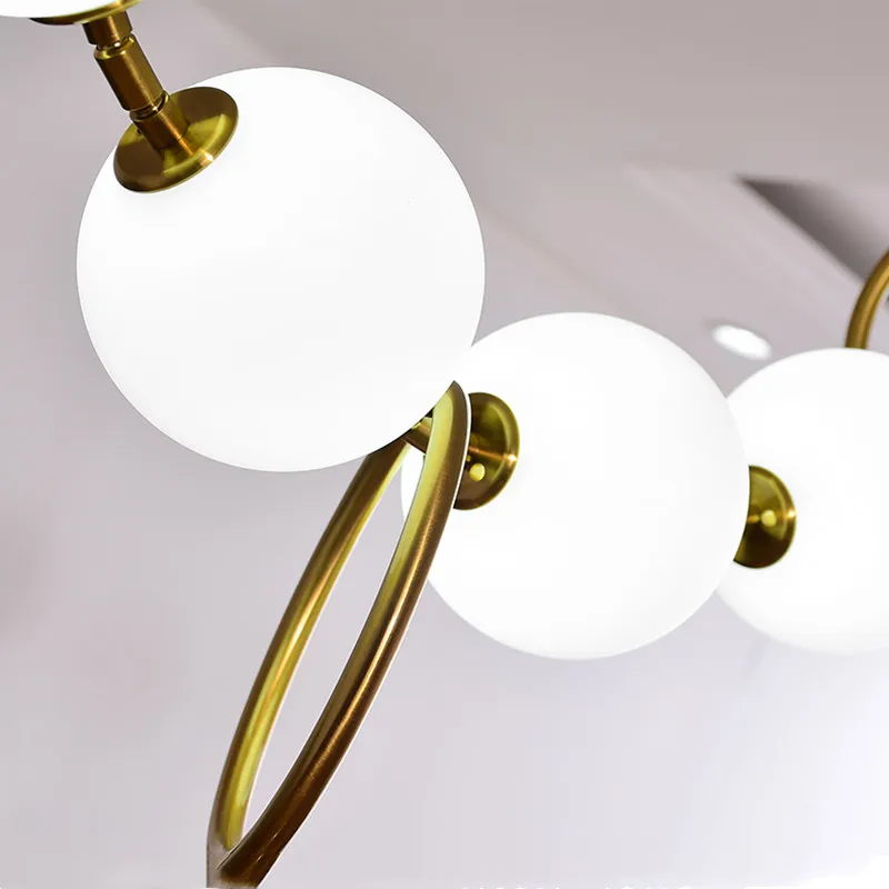 Nordic Glass Ball Chain LED Chandelier Ten Molecular bubble ball lustre Dining room Bedroom Living Room Hanging Light Fixtures