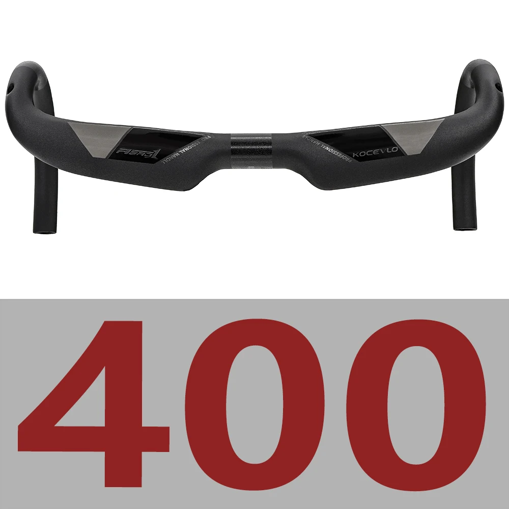 KOCEVLO Kohlefaser-Fahrradlenker Reduzieren Sie den Widerstand, gebogene Stange, verstärken Sie Fahrradteile 380/400/420/440 mm Innenführung