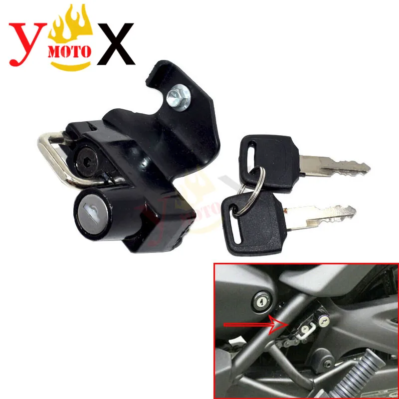 VN 650 Left Motorcycle Helmet Lock Anti-thief Security Lock Hook W/ Key Mounting Set For Kawasaki VN650 Vulcan S 650 2015-2017