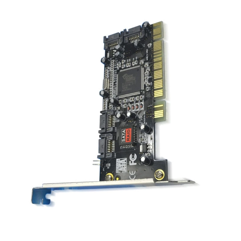 T8WC PCI Ke 4 Port SATA Raid Controller Expansion Card Adapter untuk Desktop PC HDD SSD