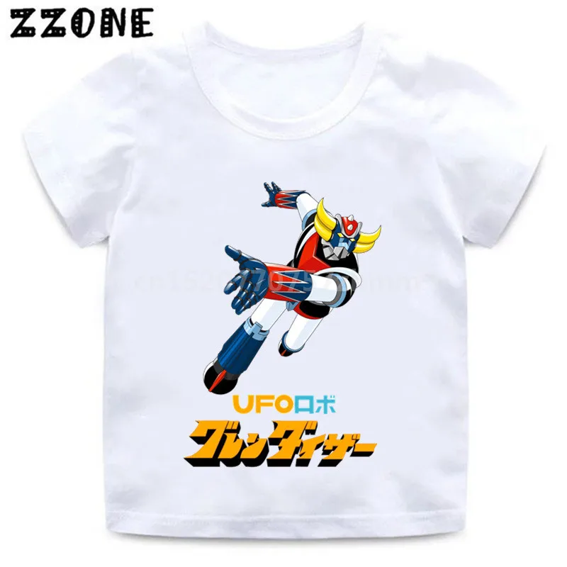 Boys/Girls Japanese Robot Grendizer Cartoon Print T shirt Kids Casual Funny Clothes Children Summer Clothes Baby T-shirt,HKP5244