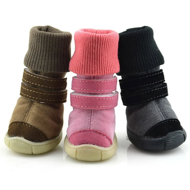 4pcs/set Winter Pet Dog Shoes Anti-slip Pet Puppy Snow Boots for Chihuahua Yorkie Pet Dogs Socks Booties Pet Footwear Products