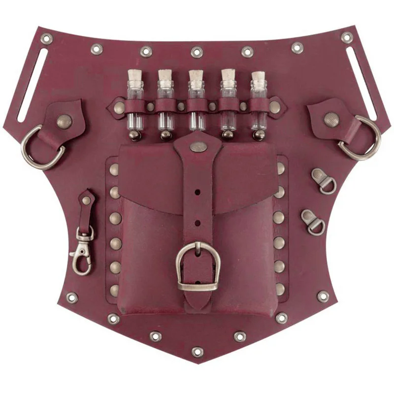 Rinascimento Steampunk Alchemist marsupio elisir Kit fiala borsa cintura scivolo vita coscia tasca laterale bottiglia Larp guaritore apocittico