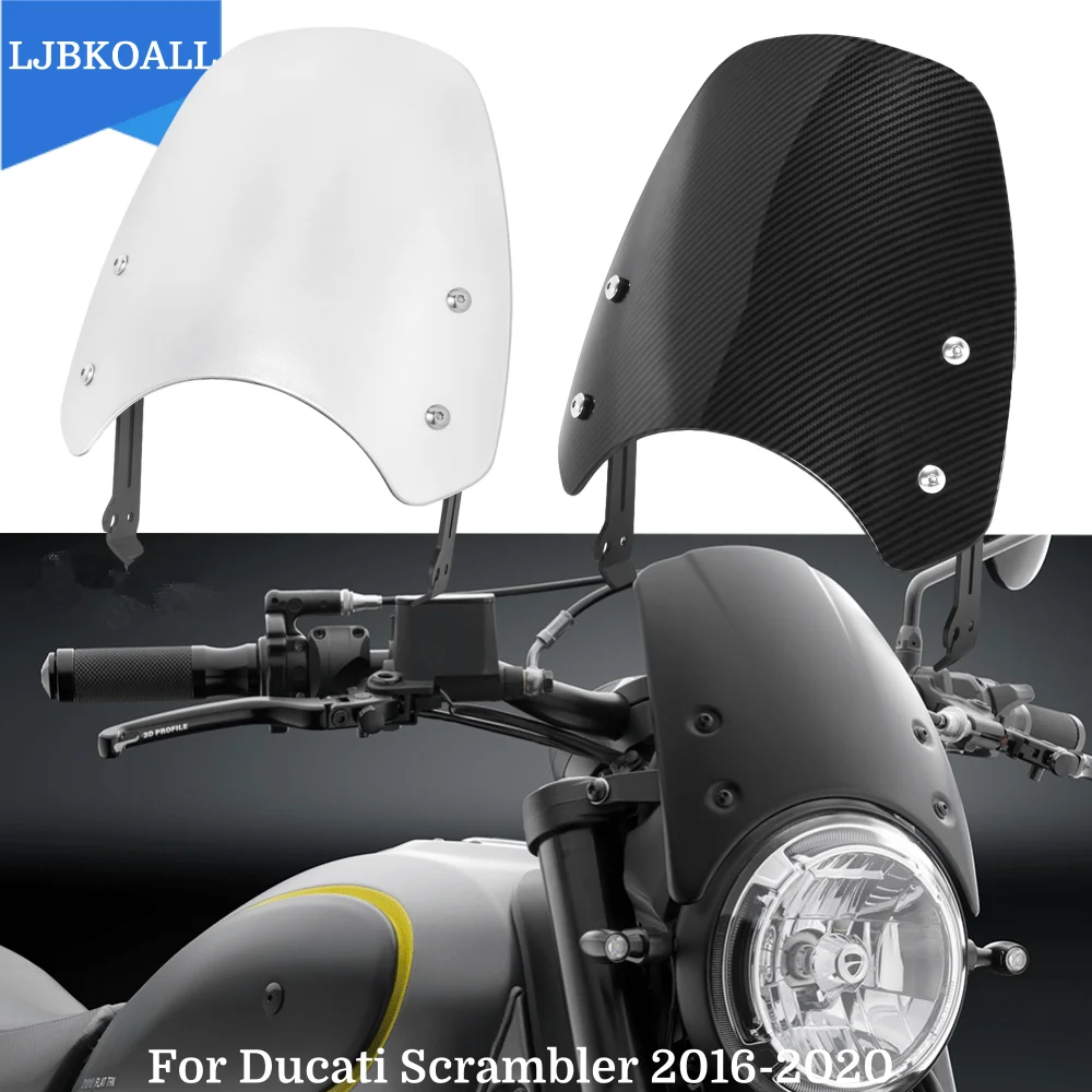 

Motorcycle Sport Windshield WindScreen Wind Deflector Fly Screen For Ducati Scrambler 2016-2020 2017 2018 2019 Accessories
