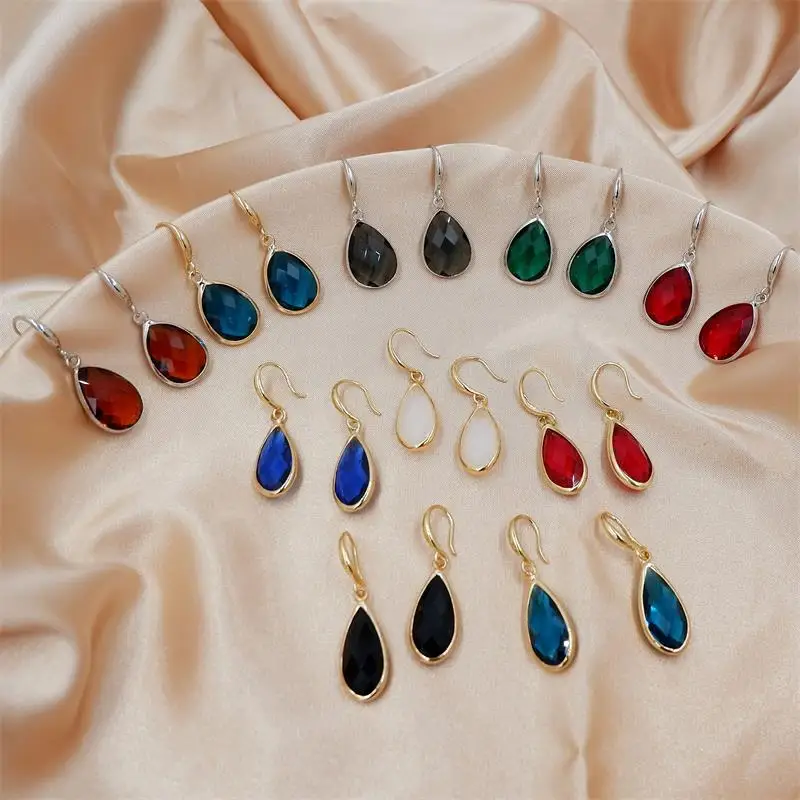 Colorful Glass Beads Earrings Teardrop Earrings Trendy Jewelry For Femma