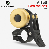 ROCKBROS Bicycle Bell Handlebar Ultralight Copper Alloy Horn Classical 2 Voice Small and Portable Ring MTB Road Bike Accessories