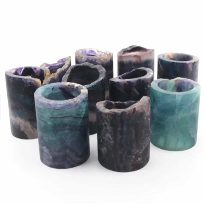 natural quartz rainbow stripe fluorite lamp crystals healing stones for home decoration