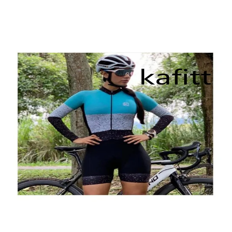 2022-KAFITT triathlon race jersey overalls sports running woman one-piece dress long-sleeved loop suit 20DGEL