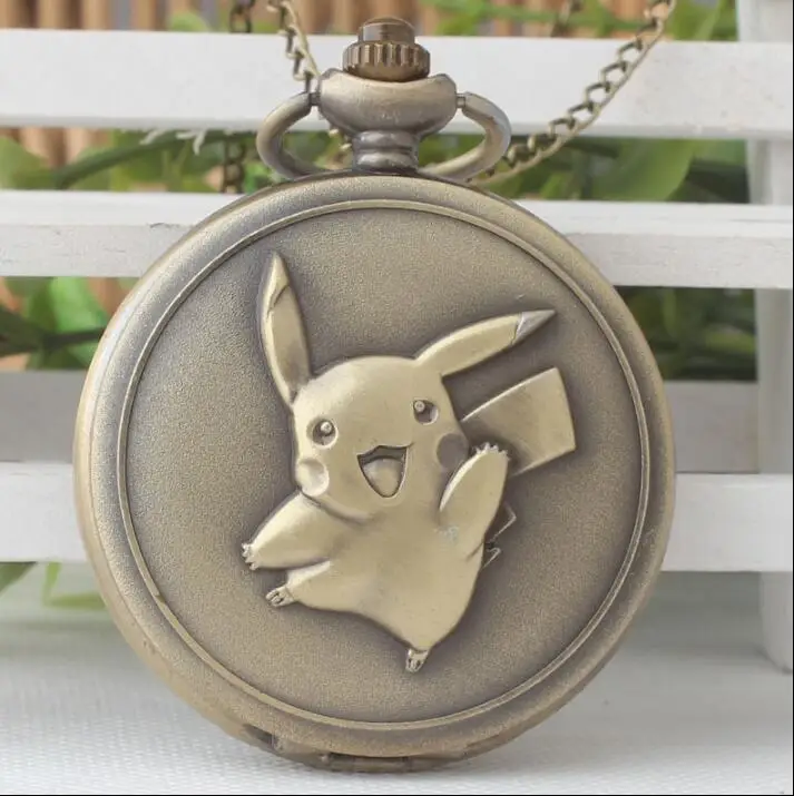 Cartoon Anime Movie Theme Quartz Pocket Watches Retro Necklace Chain Punk Cool Kids Boys Pendant Clock Birthday Gifts