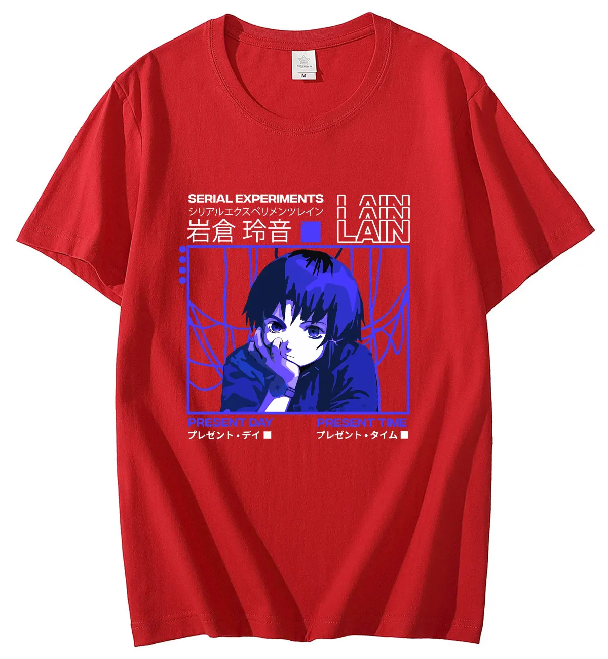 Serielle Experimente Lain Übergroßen T-Shirt Männer Baumwolle T Shirt Glitch Iwakura Manga Weeb Mädchen Sci Fi Anime Kurzarm T tops