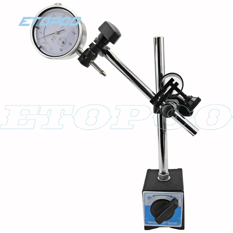 Magnetic Base Holder With Double Adjustable Pole For digital Indicator Test Gauge with Convenient ON/OFF Switch for Automotive