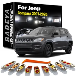 BADEYA LED Interior Reading Trunk Light Kit For Jeep Compass 2007-2014 2015 2016 2017 2018 2019 2020 Canbus Number Plate Bulbs