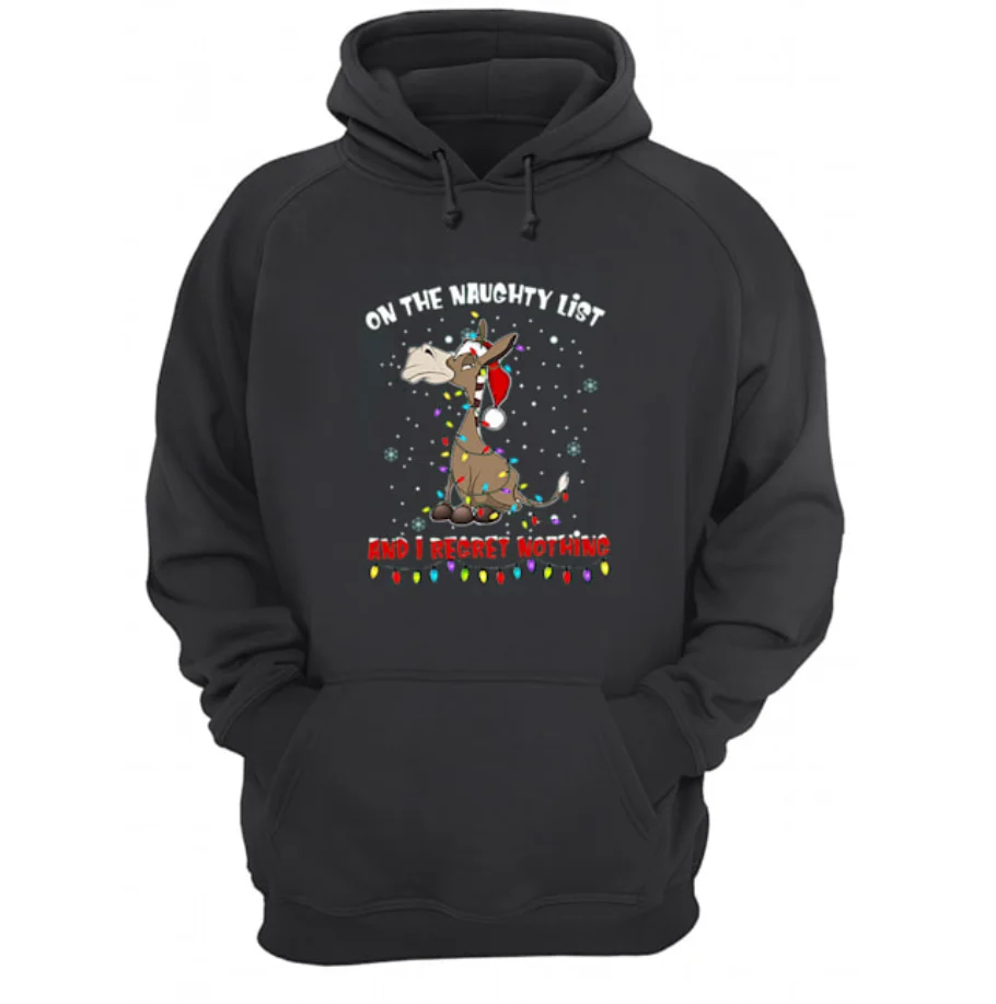 Goat on The Naughty List and I Regret Nothing Christmas Unisex Hoodie